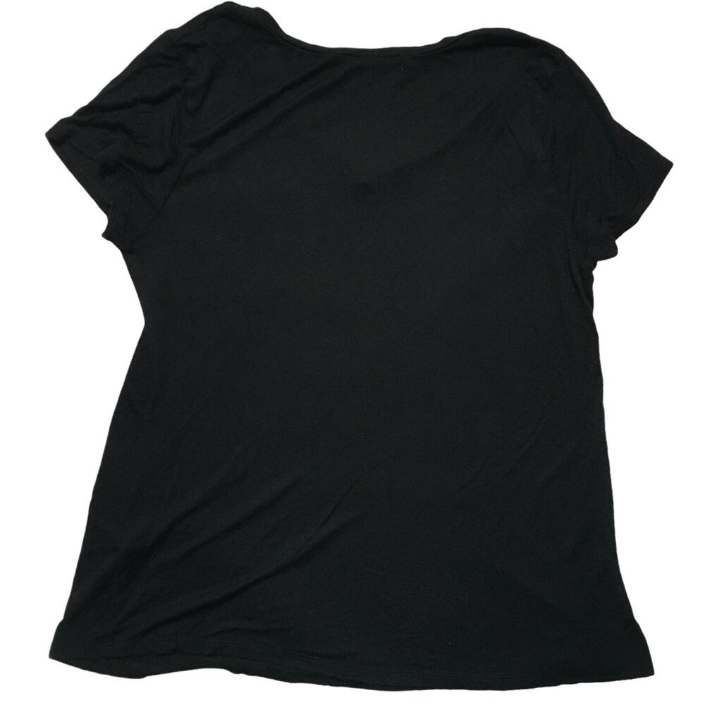Active Basic T-Shirt V-Neck Short Sleeve Pocket Tee Women's Small/Medium Black - Picture 3 of 9
